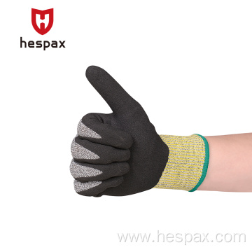 Hespax Heavy Duty Gloves Oil Proof Sandy Nitrile